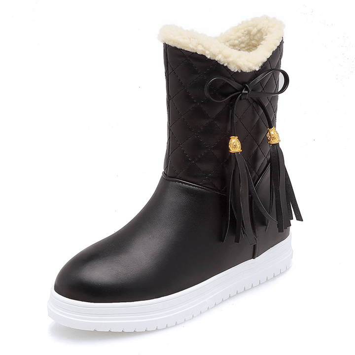 Warm Flat Platform Slip on Causal Soft Ankle Snow Boots