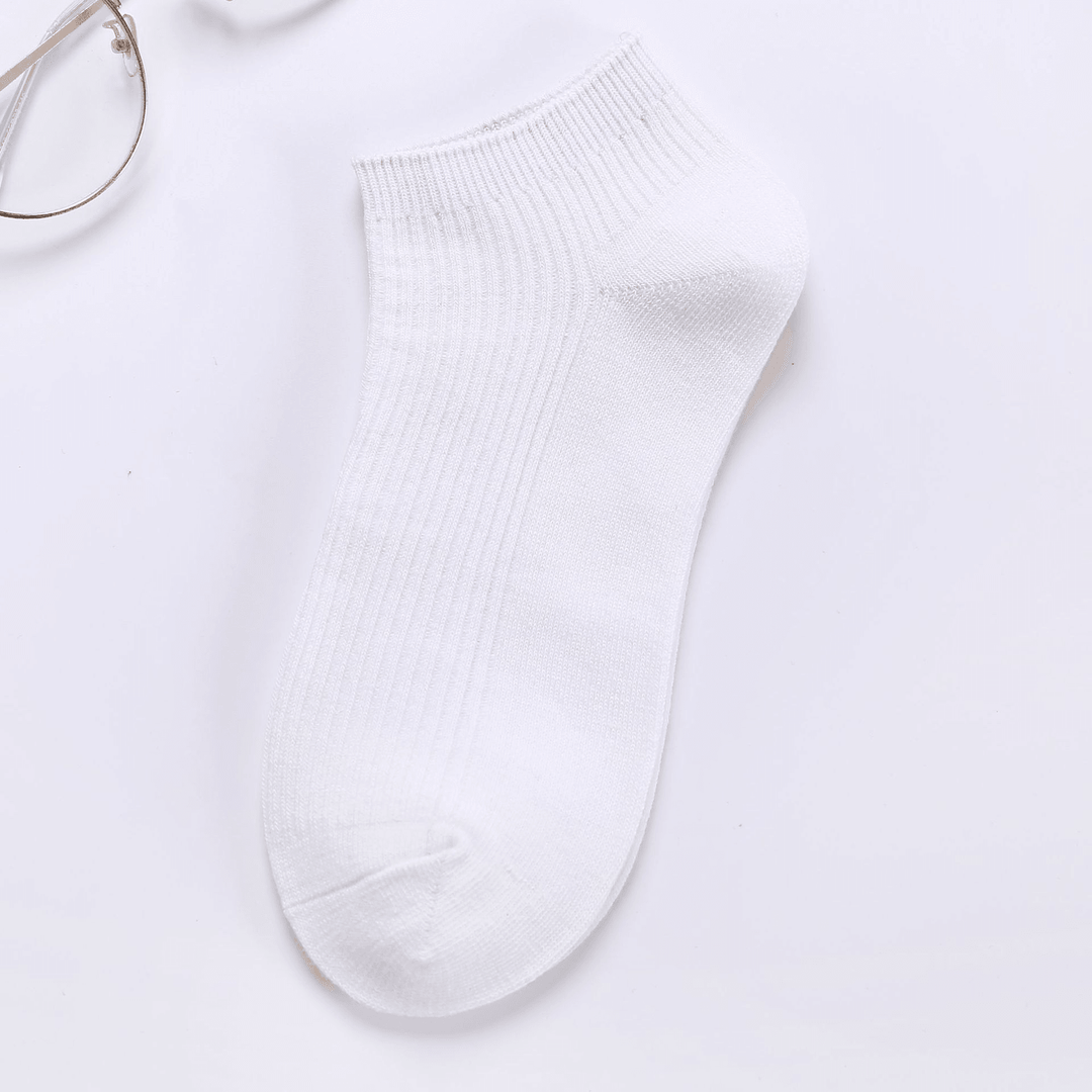 Men'S New Breathable Double Needle Boat Socks Men'S Socks Wild Solid Color Draw Socks Socks Cotton Sweat Socks - MRSLM