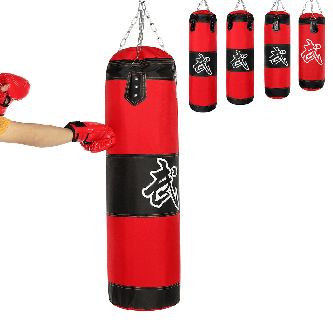 10PCS 60~120CM Heavy Duty Punching Training Bag Kit MMA Boxing Martial Arts Kicking Sandbag with Chain - MRSLM