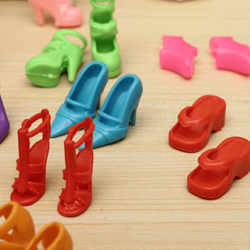 40 Pairs Different High Heel Shoes Boots Accessories Doll House