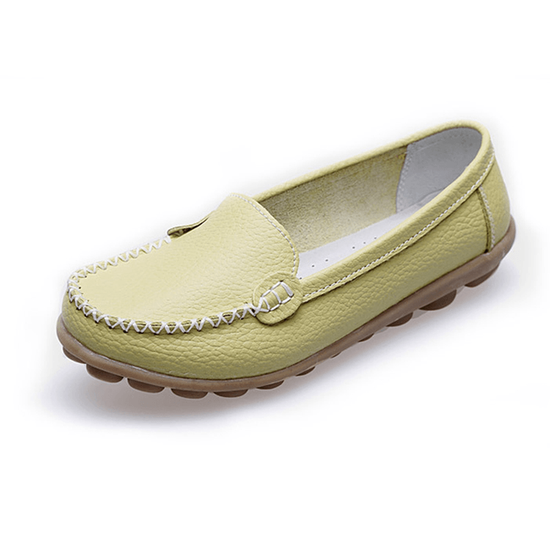 Women Casual Flats round Toe Loafers Soft Sole Slip on Flat Loafers - MRSLM