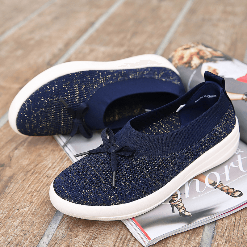 Women Breathable Knitting Outdoor Flats