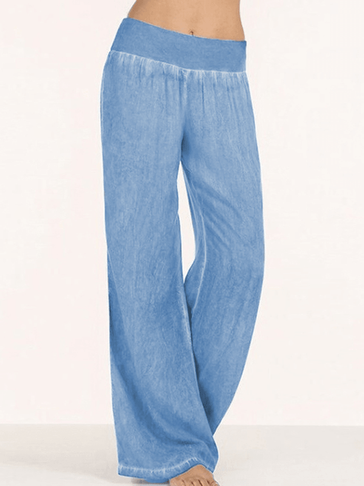 Women Yoga Solid Long Straight Pants