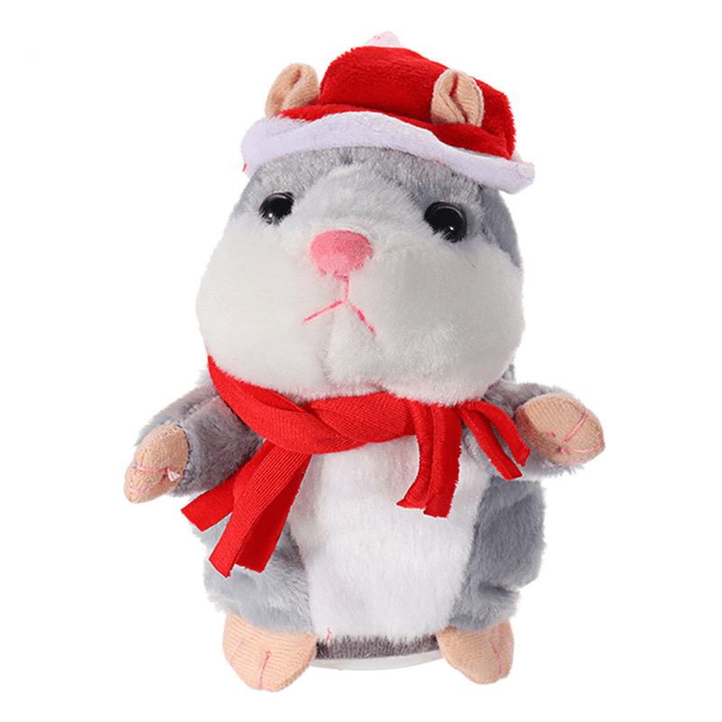 18CM Lovely Talking Hamster Christmas Plush Toy Speak Talking Sound Record Hamster Talking Toys