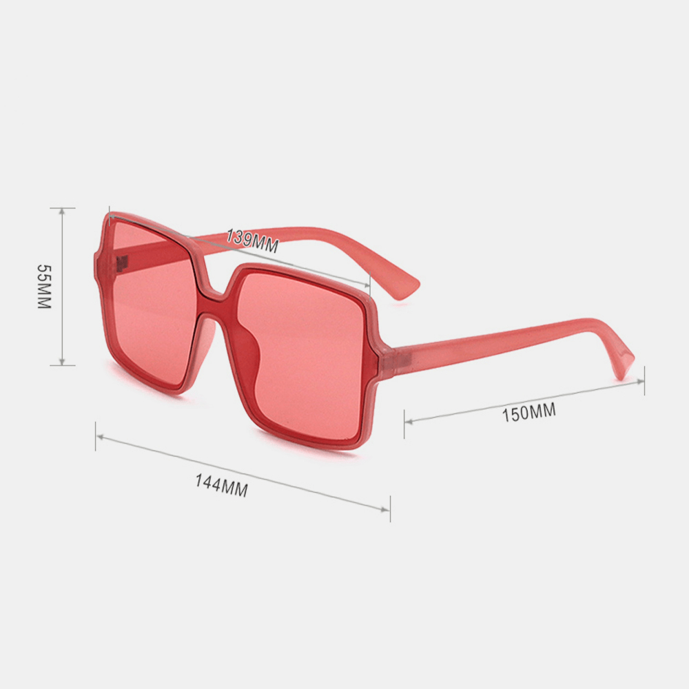 Unisex Square Transparent Full Frame Casual UV Protection Sunglasses