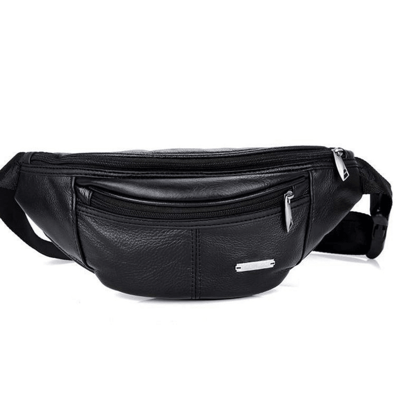 Men Leather Waist Wallet Bag Shoulder Bag Chest Bag Sling Bag Outdoor Sports Camping Travel