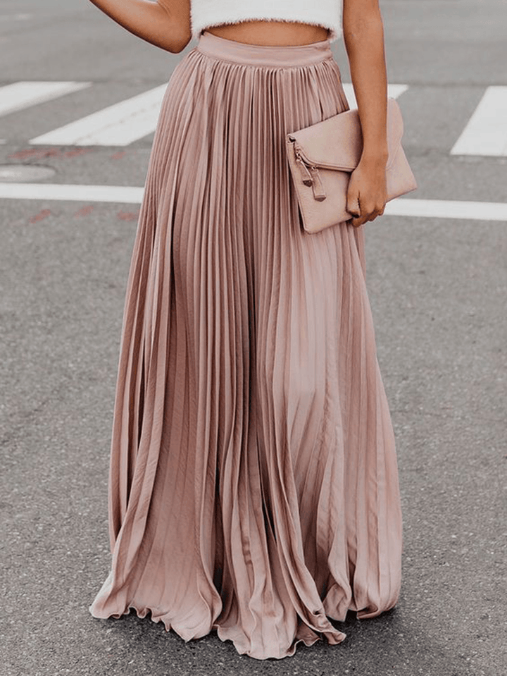 Boho Elastic Waist Pleated Skirts