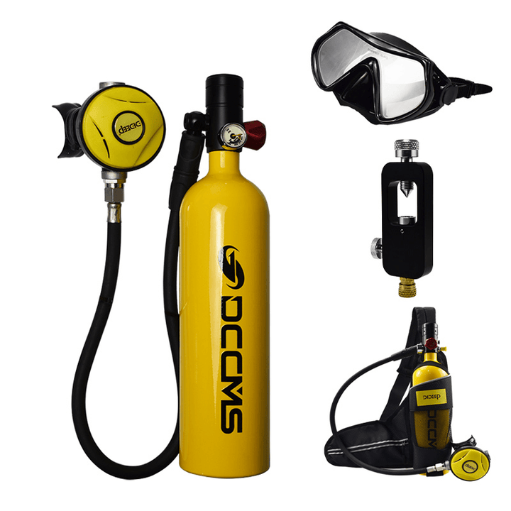 1L Scuba Oxygen Cylinder Air Tank Underwater Breathing Equipment Pump Tool Set - MRSLM