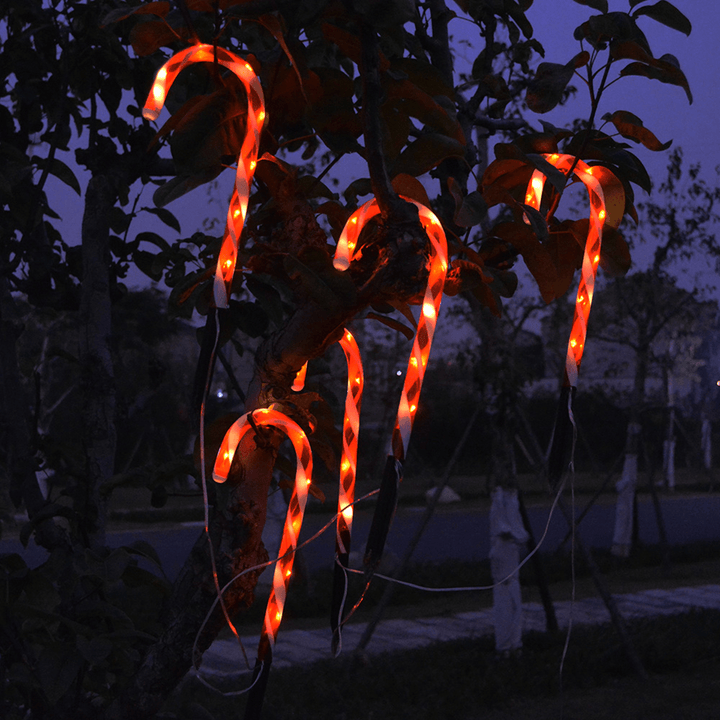 2020 Christmas Candy Cane Crutch String Lights Solar Powered LED Garland Path Landscape Light Lawn for Outdoor Wedding Decoration