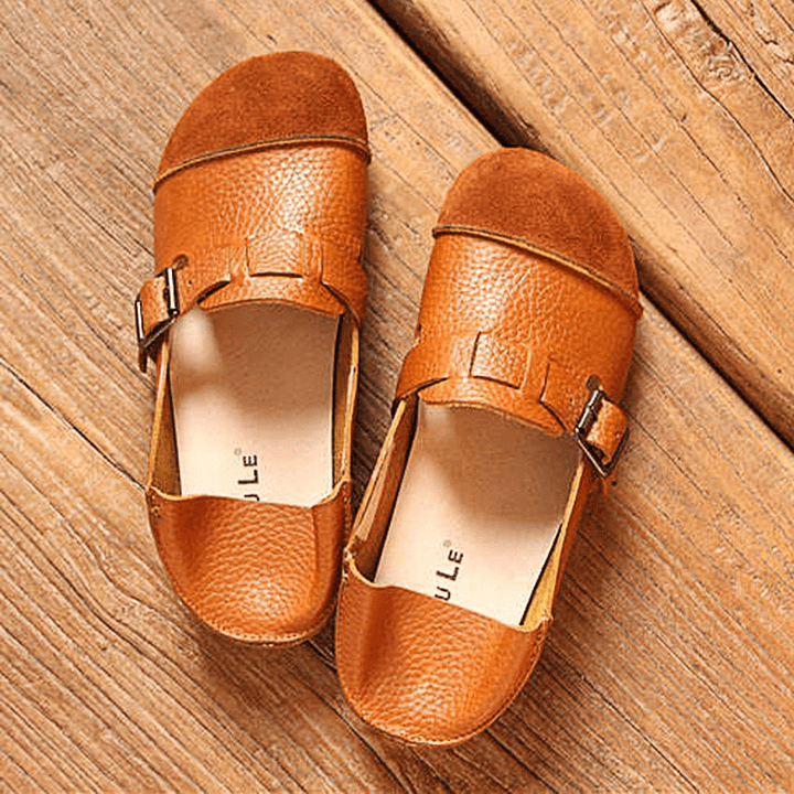 Women Casual Slip on Soft Leather Shoes Outdoor Low Top Flat Loafers