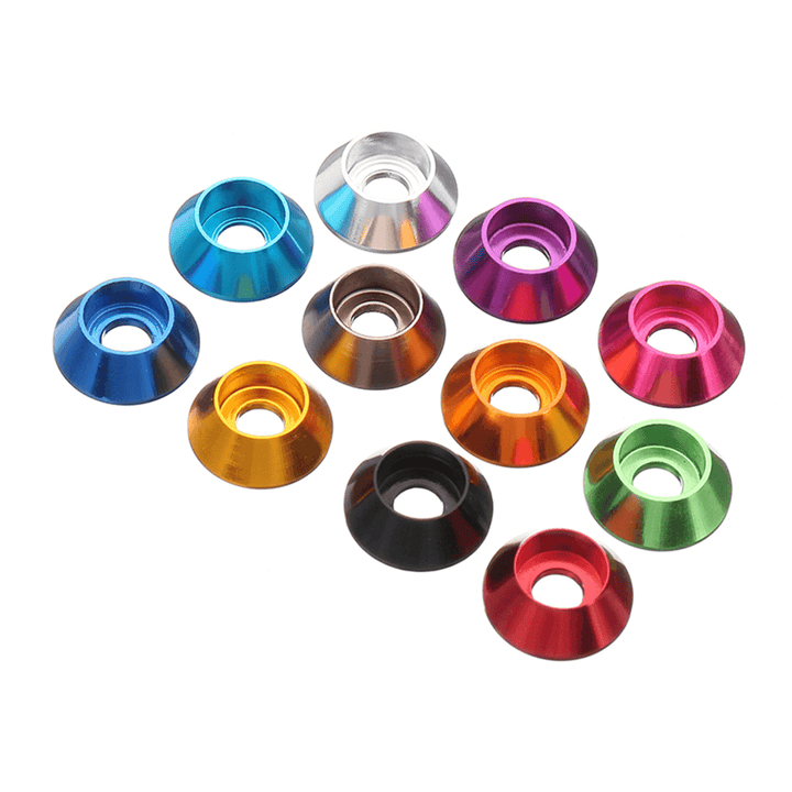 Suleve‚Ñ¢ M6AN1 10Pcs M6 Cup Head Hex Screw Gasket Washer Nuts Aluminum Alloy Multicolor