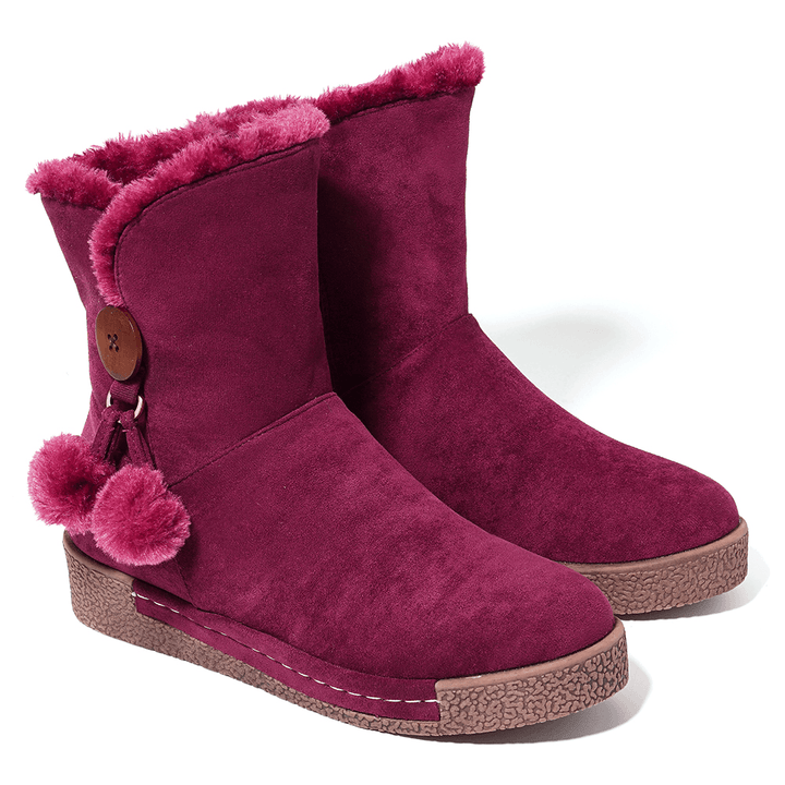 LOSTISY Women Zipper Boots Plush Fur Warm Snow Boots