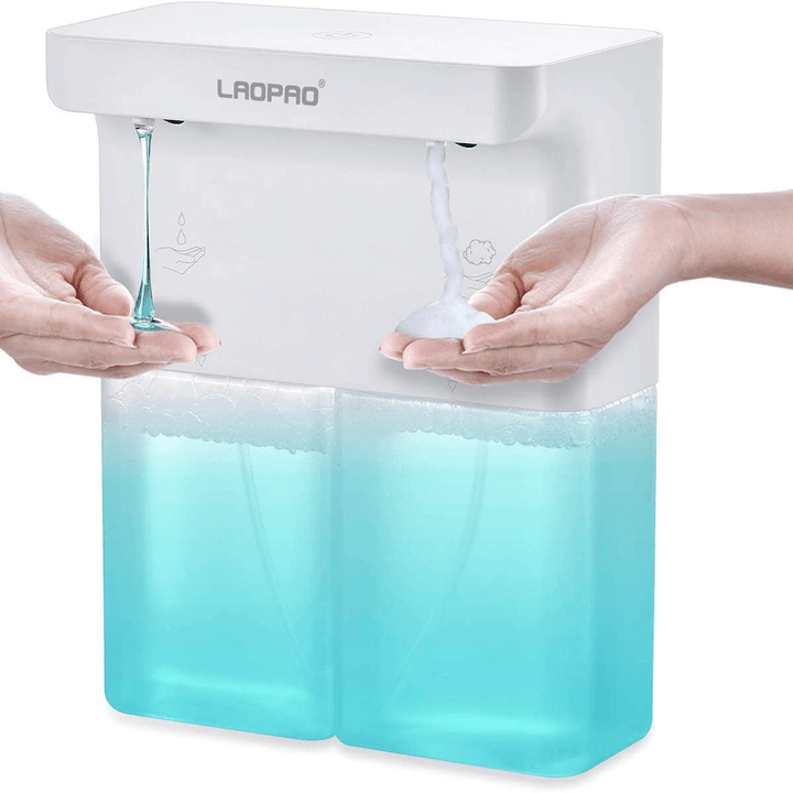 Automatic Soap Dispenser Double Outlets Touchless Infrared Sensor Liquid Foam Soap Dispenser Hand Saniziter Bathroom Kitchen