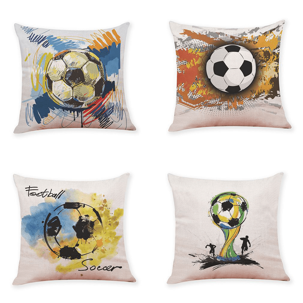 Honana the 2018 Russia World Cup Cotton Linen Cushion Pillow Case Soccer Pillow Covers for Home Bedroom Sofa Holiday Decor