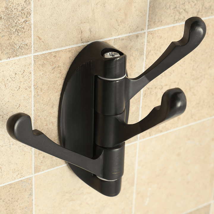 180¬∞ Revolve Bathroom Robe Hook Holder Wall Mounted Adjustable 3 Hooks Cloth Hat Towel Hanger