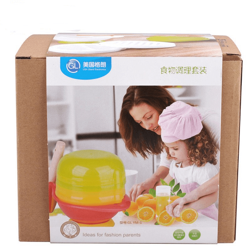 GL YM-1 Multifunction Grinder Bowl 8 in 1 Baby Feeding Set Baby Fruit Feeder Baby Food Grinder Cook