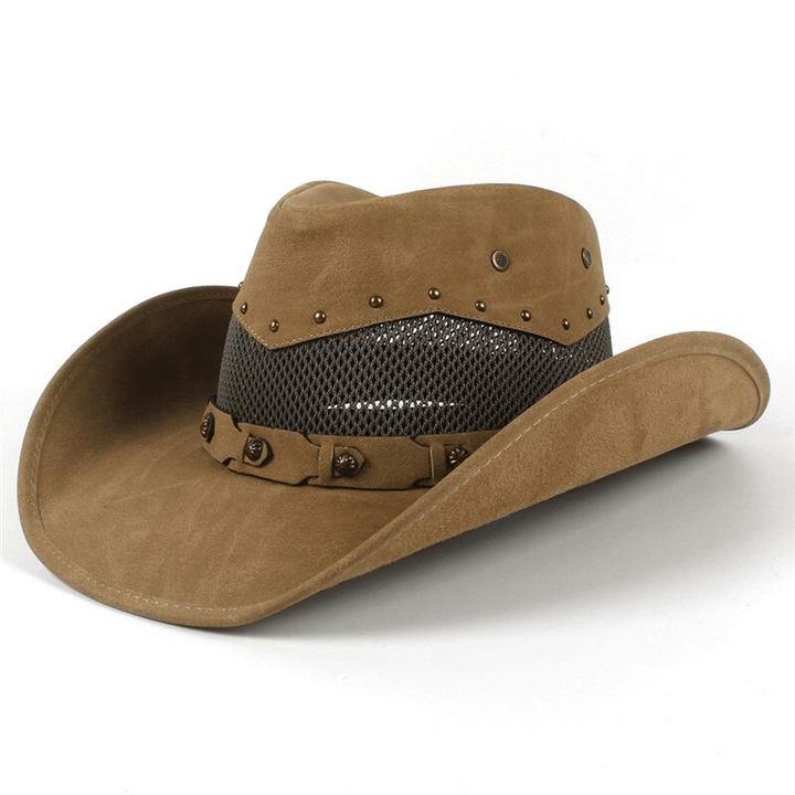 Men'S Hat Spring Western Cowboy Hat Summer Fashion Big Eaves Green