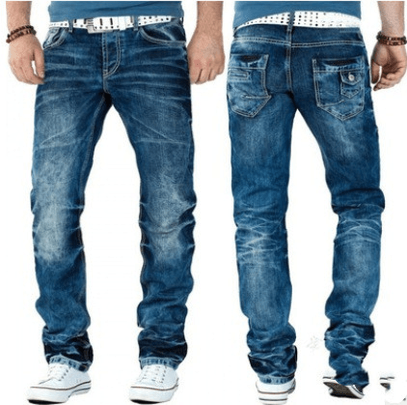 Jeans Casual Open-Line Hip-Hop Trousers Straight-Leg Men'S Trousers