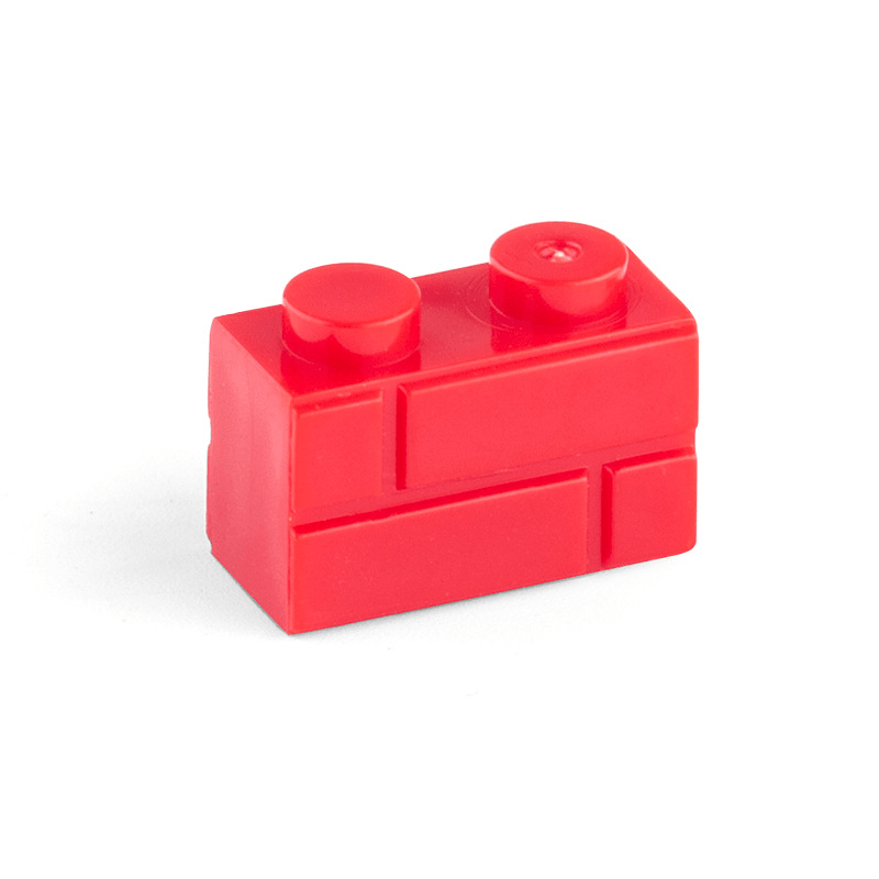 Small Particle High Brick 1X2 Grid Pattern City Wall Building Block