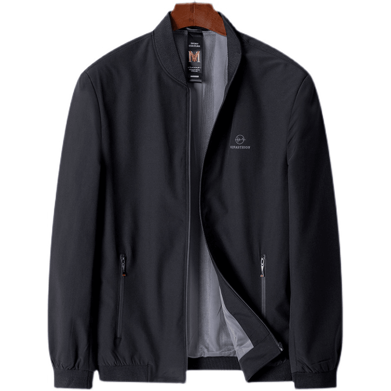 Middle-Aged Baseball Collar Men'S Jacket Top