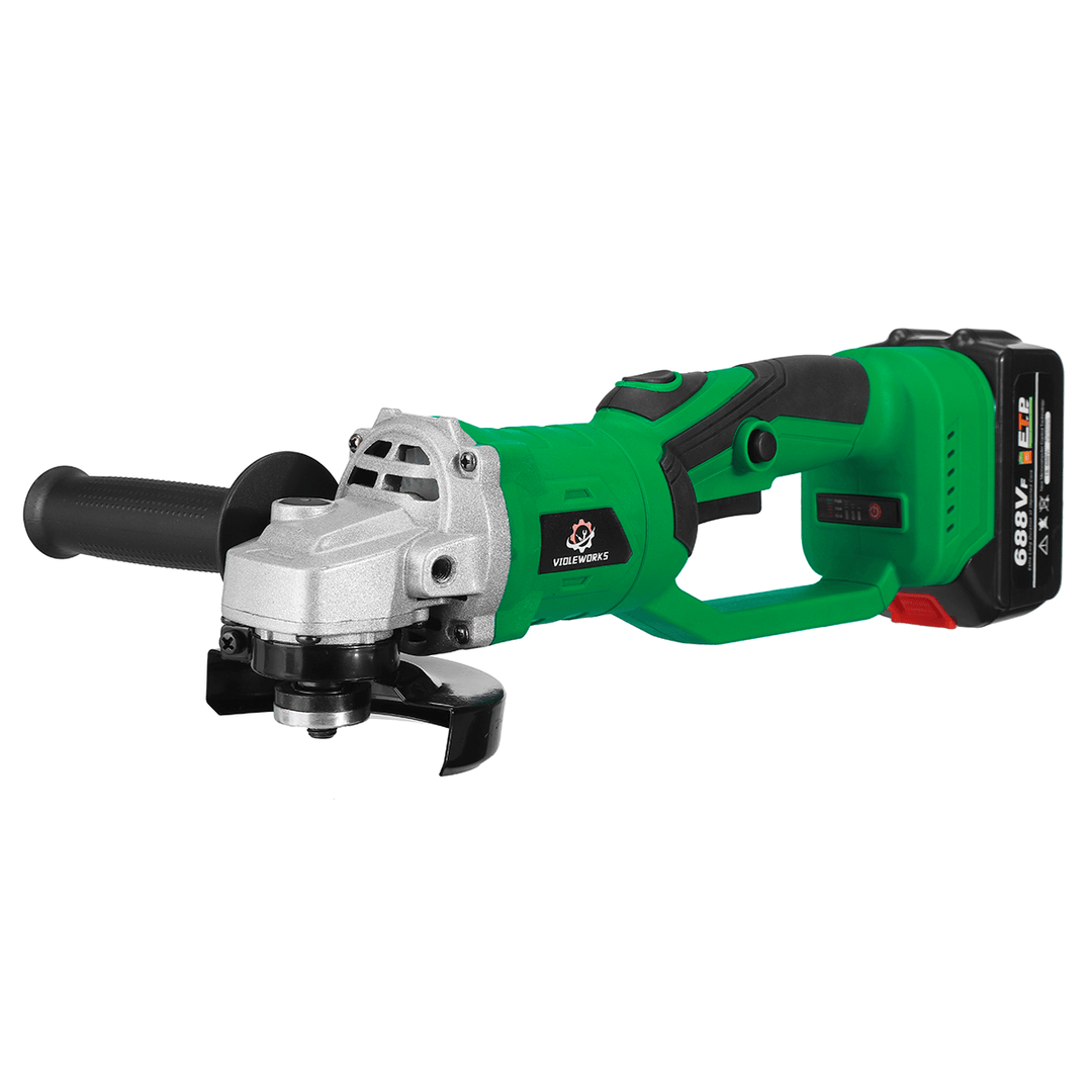 688VF 1200W 100Mm Brushless Electric Angle Grinder 180¬∞ Rotation 3 Gears Cutting Grinding Tool Indicator LED Lighting W/ None/1/2 Battery for Makita