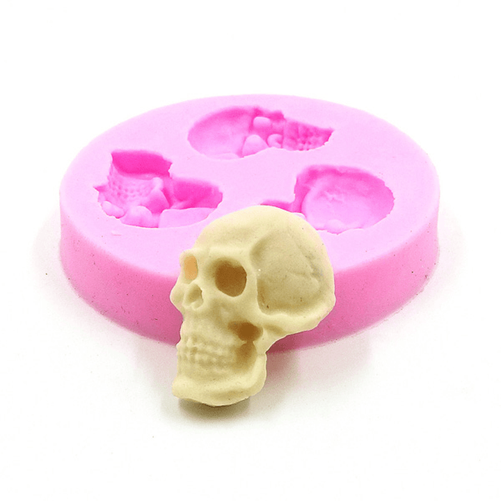 Skull Head Fondant Silicone Mould Skeleton Chocolate Mold Cake Decoration Tool