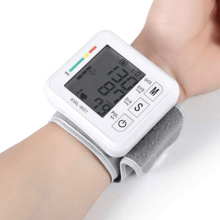 Boxym Wrist Blood Pressure Monitor Automatic LCD Blood Pressure Measurement Electronic Sphygmomanometer Tonometer Health Household Heart Rate Equipment