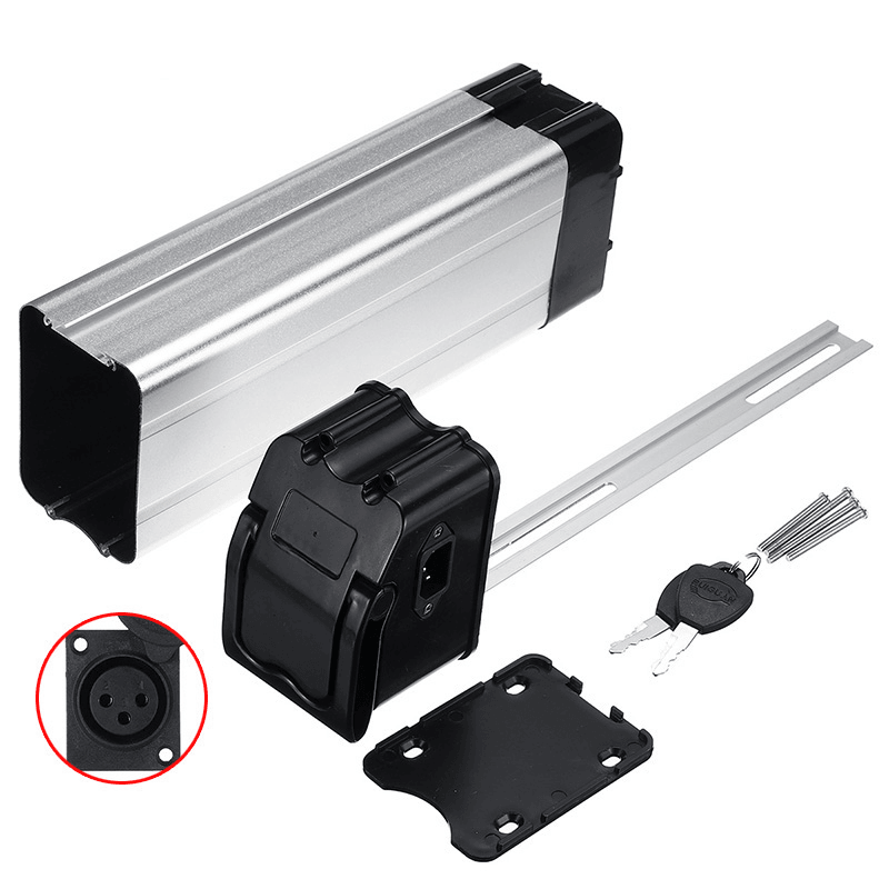 E-Bike Battery Case Aluminum Alloy DC Charging Port Battery Holder Case E-Bike Accessories without Battery