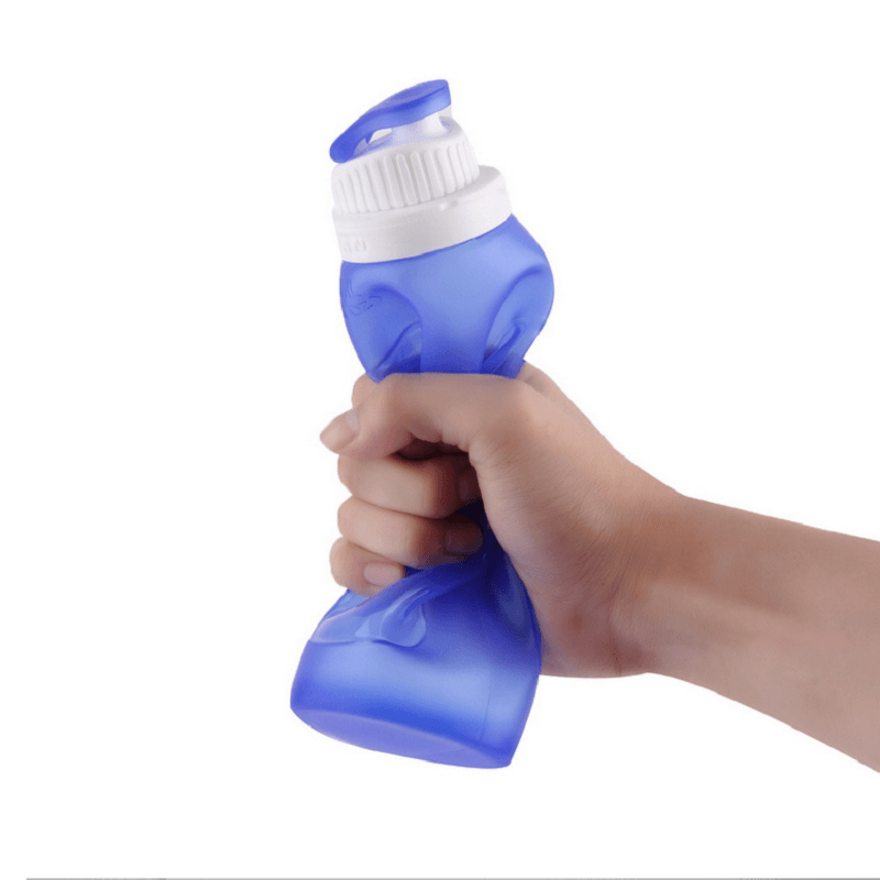 500ML Foldable Water Bottle Silicone BPA Free Kettle Drinking Bottle Outdoor Travel Running Hiking Cycling