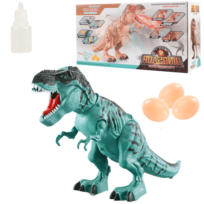 Children'S Electric Spray Egg Laying Dinosaur Toy with Light and Sound Effect