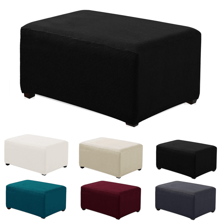 Stretchy Fabric Footstool Cover Square Ottoman Protector Stretch Slipcover for Home Sofa - MRSLM