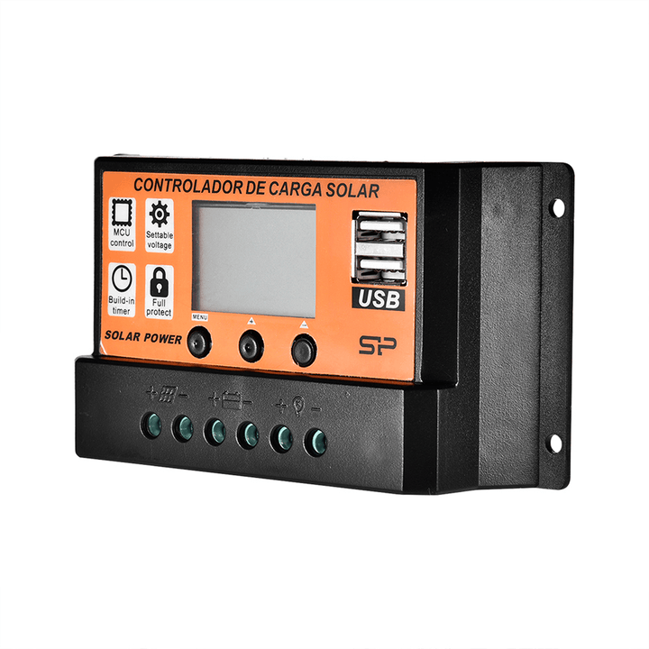 12V/24V MPPT Solar Charger Controller Solar Panel Battery Regulator Controlador with Dual USB LCD Display