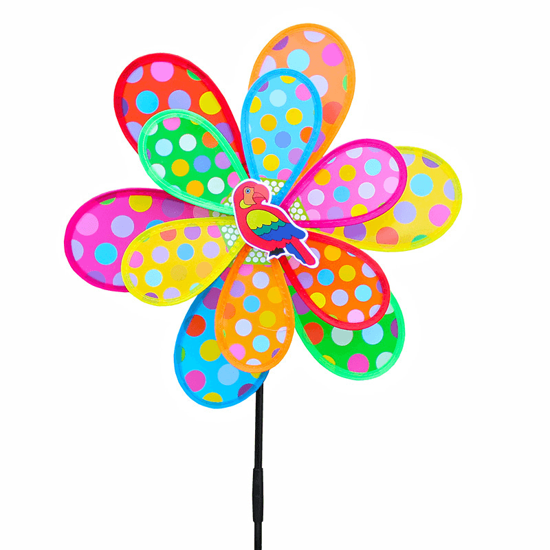 Cartoon Pattern Plastic Double-Layer Windmill