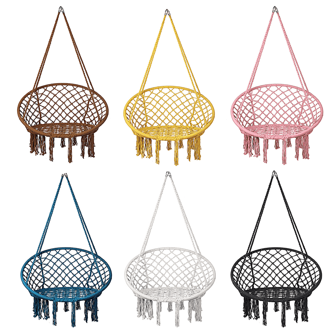 Macrame Swing Chair Kids Hanging Hammock Chair Max Load 125Kg Outdoor Indoor Garden