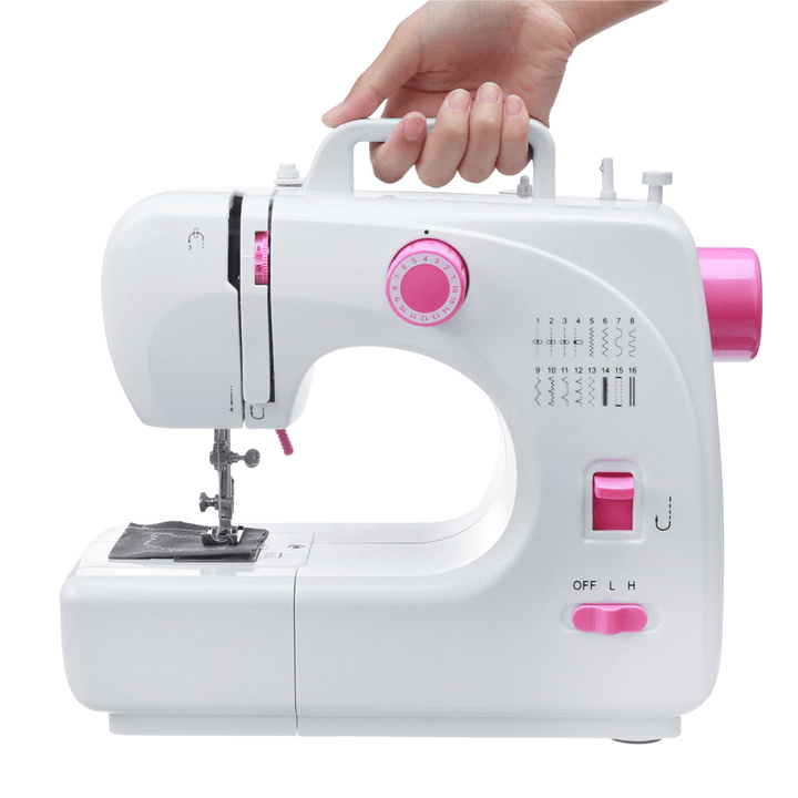 Mini 16 Stitches Electric Sewing Machine Portable Multifunction Clothes Pillowcases Sheets Sewing Machine