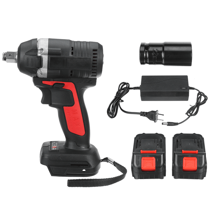 388VF 630Nm Cordless Electric Impact Wrench + 2X Lithium Ion Batteries and Charger