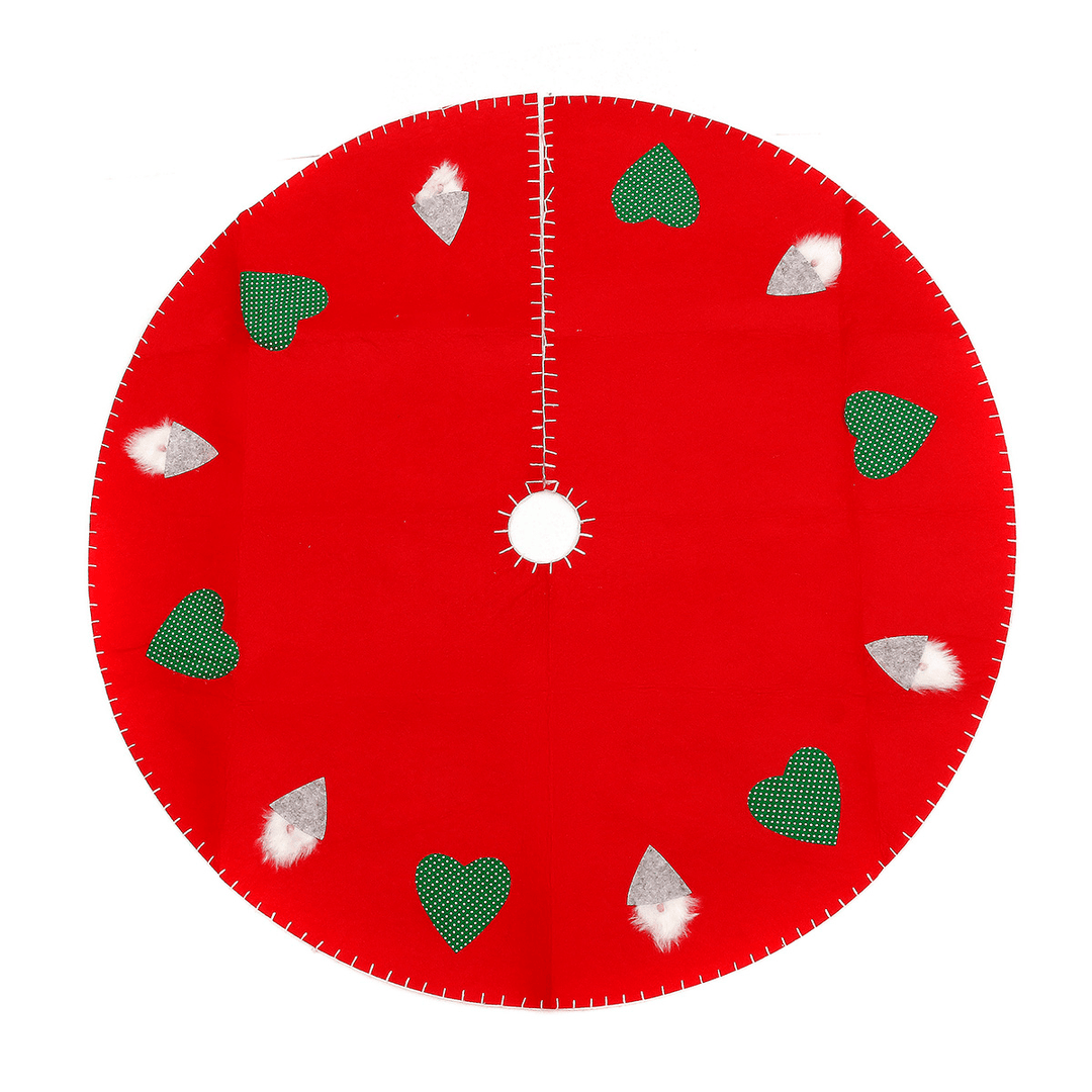 100Cm Red Christmas Tree Skirt Carpet Party Gift Decor Pad Ornaments round Mat