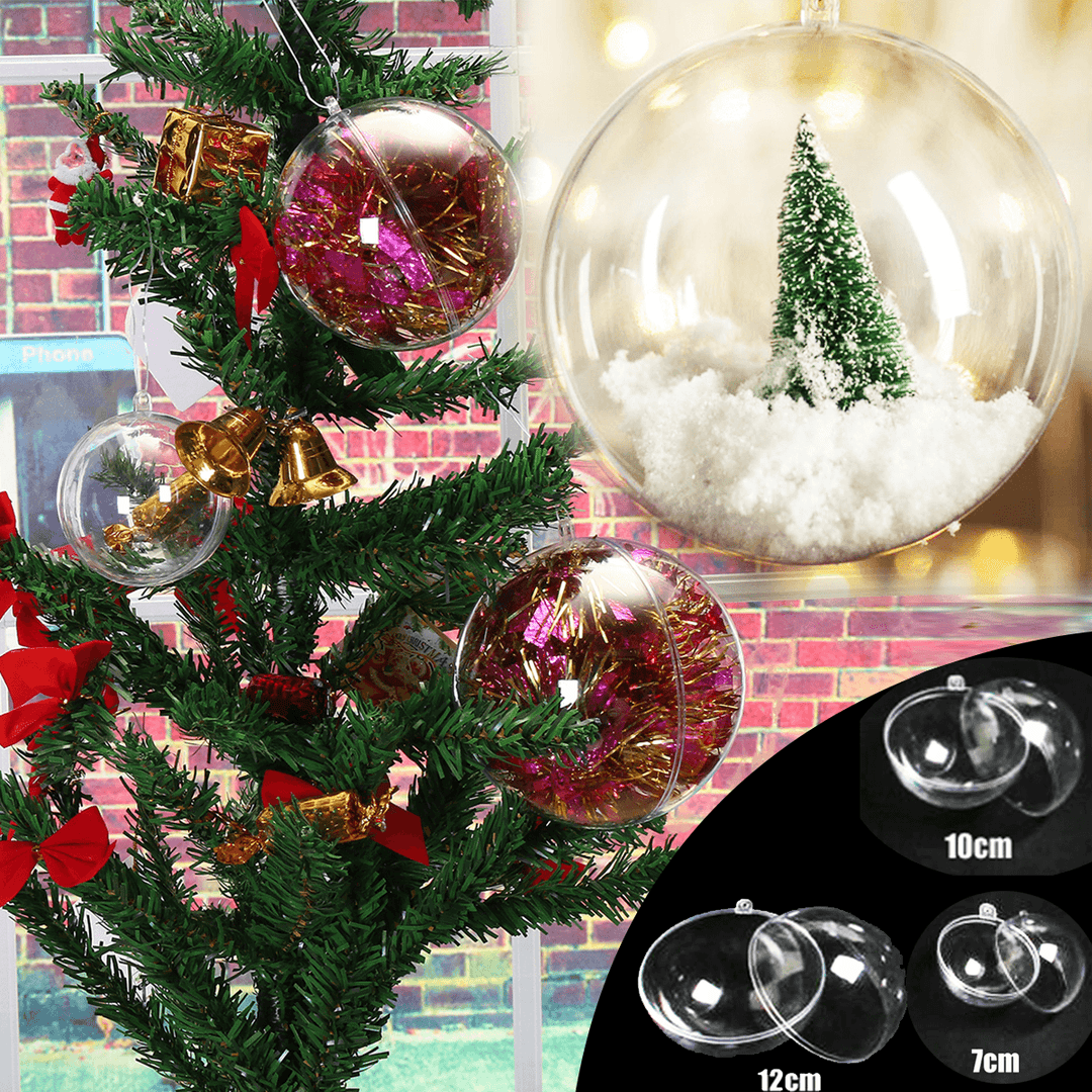 10Pcs 50/70/100/120Mm Christmas Magic Ball Clear Transparent Tree Balls Bauble Christmas Ornament Home Decorations Gift