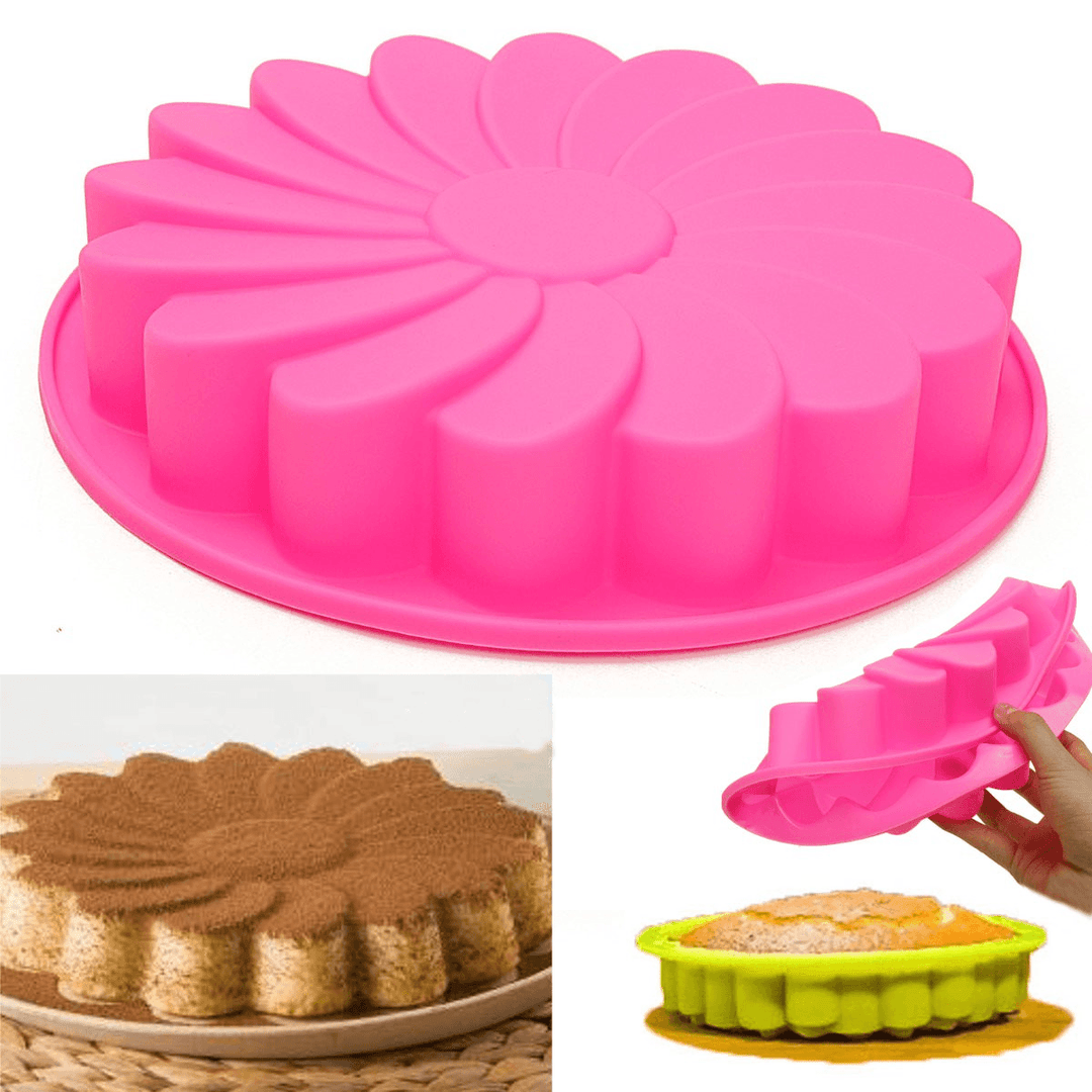 9'' Silicone Flower Cake Chocolate Bread Mould Bakeware Pan Cake Pan Baking Tool