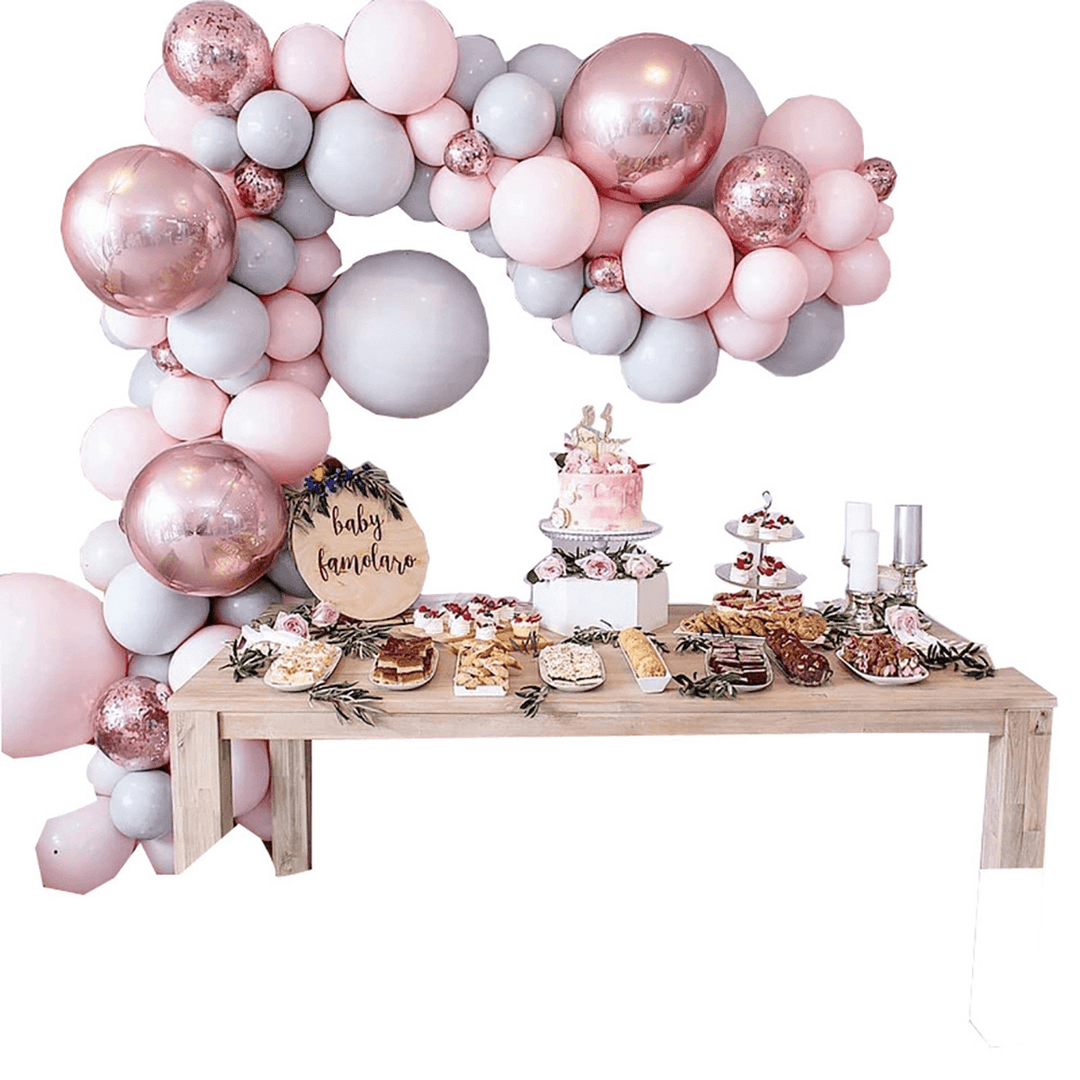 338Pcs/Set Pink Balloons Arch Kit Tape Party Birthday Wedding Garland Decor