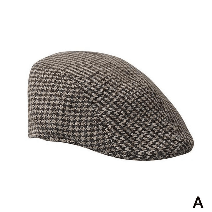 Grid Parent-Child Woolen Beret Casual Houndstooth Hat