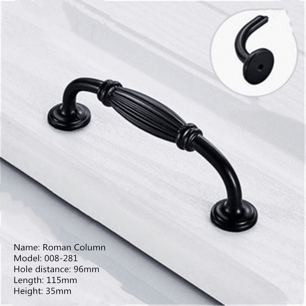 Aluminum Alloy Black Handles for Furniture Cabinet Knobs and Handles Kitchen Handles Drawer Knobs Cabinet Pulls Cupboard Handles Knobs - MRSLM