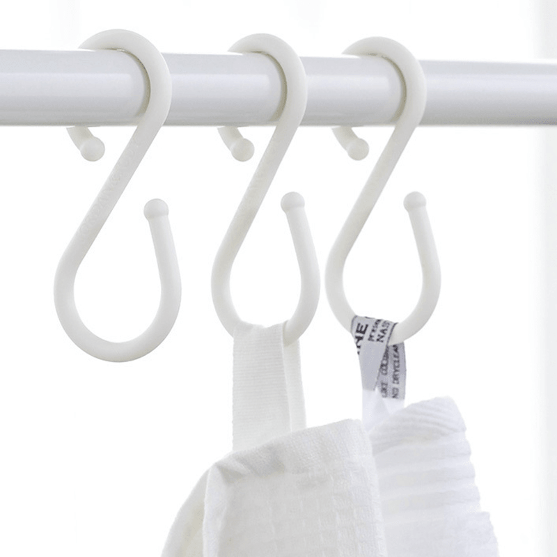 U 10Pcs S Shape Double Hooks White Clothes Hanger for Bathroom Kitchen Bedroom from Xiaomi Youpin