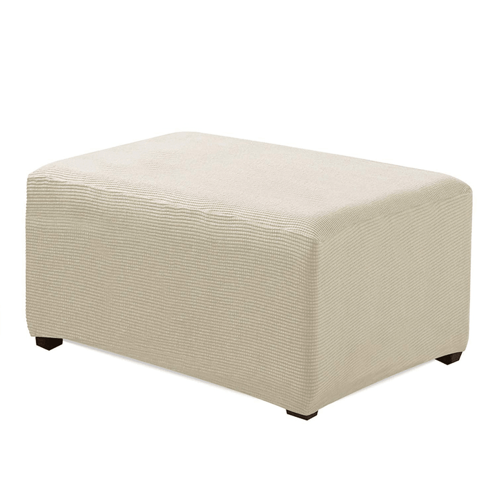 Stretchy Fabric Footstool Cover Square Ottoman Protector Stretch Slipcover for Home Sofa