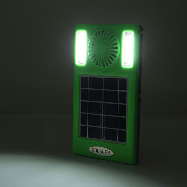 4-In-1 750Lm Camping Light COB Work Light Solar Power Panel Fan Power Bank EDC Outdoor Travel