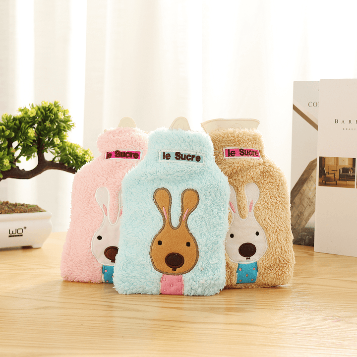 34X22Cm Portable Hot Water Bottle Bag Creative Cute Cartoon Rabbit Hand Warmer