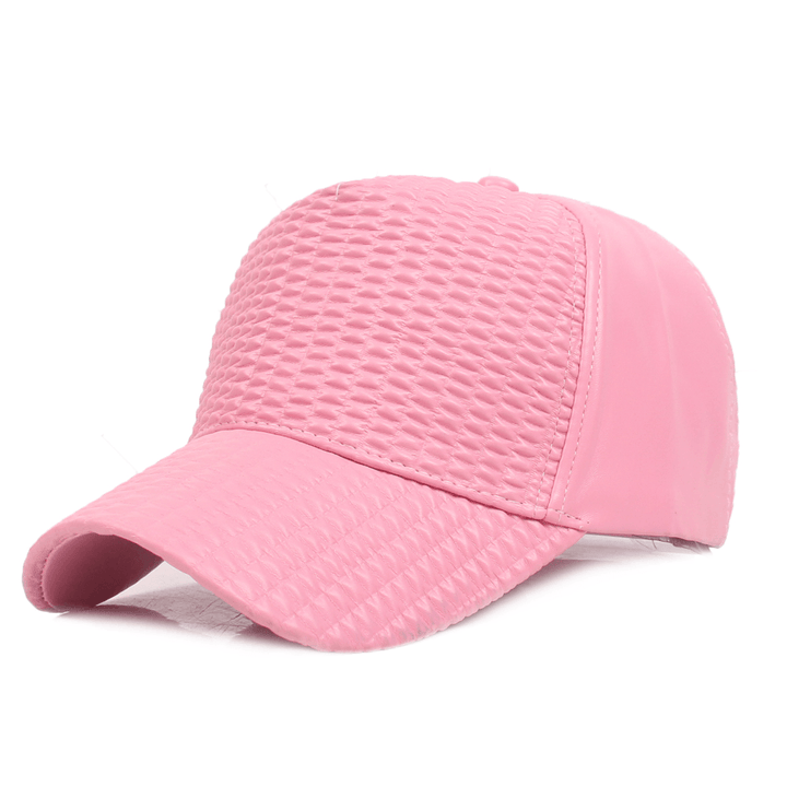 Men Woman Outdoor Sports PU Leather Baseball Cap - MRSLM