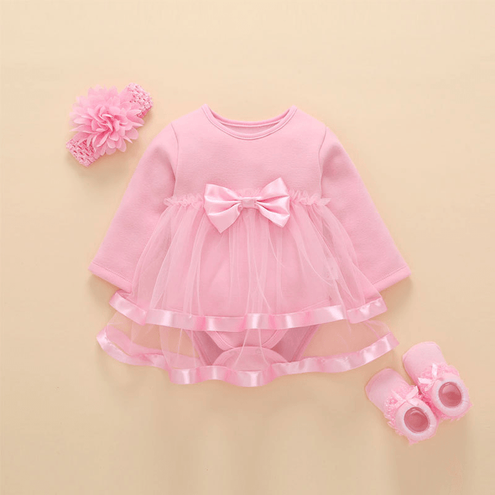 Female Baby Long Sleeve Baby Dress, No down Fleece, Spring Children'S Dress, New Autumn Children'S Dress, Princess Dress, Pure Cotton - MRSLM