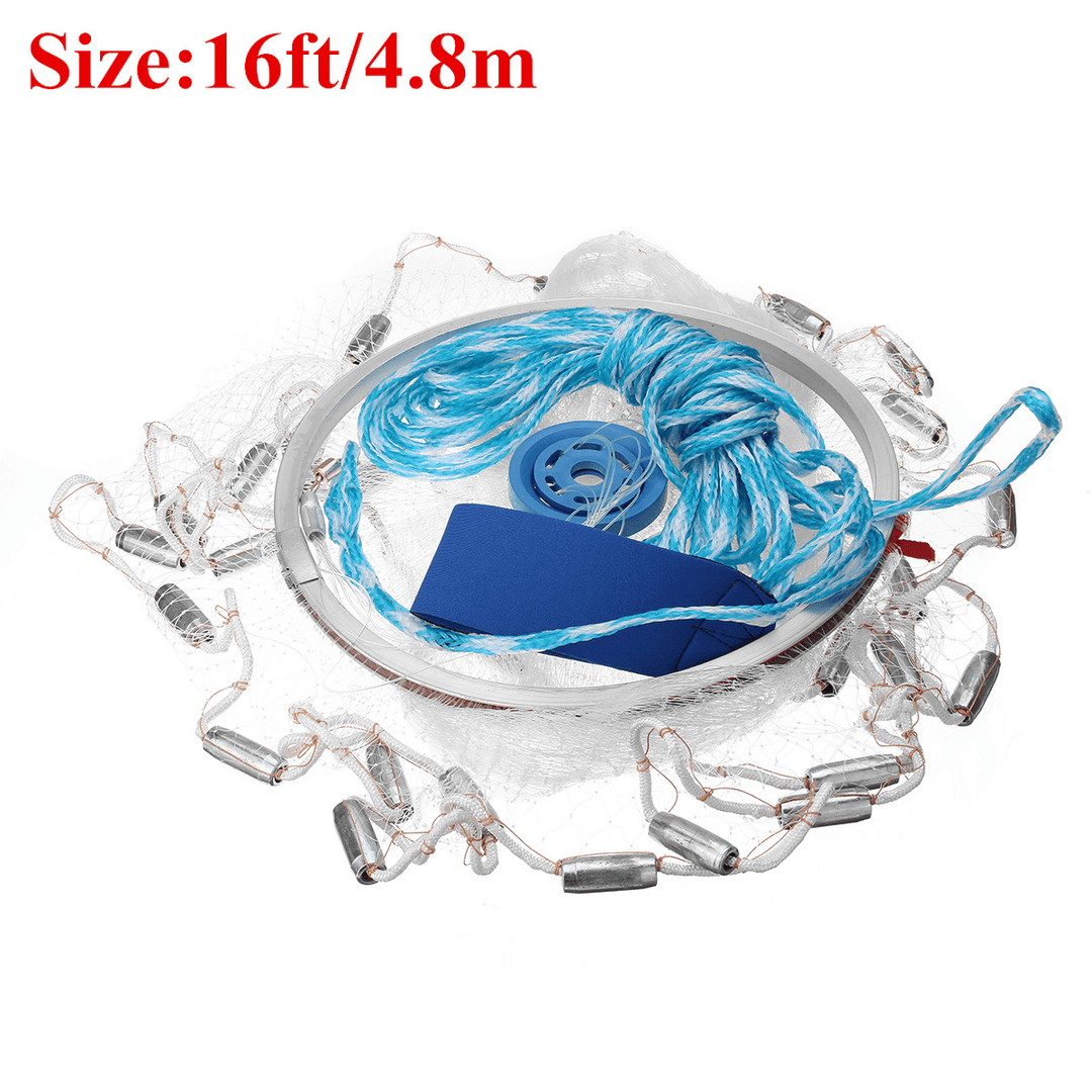 4.8M 16Ft Fishing Net Fishing Tool with Sinker Net Fishing Network