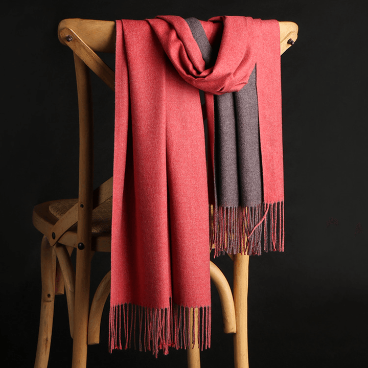 Double-Sided Cashmere Scarf Women Winter Korean Style Wild Tassel Shawl